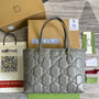 Gucci �?31685 GG Matelassé leather medium tote gray leather