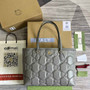 Gucci �?31685 GG Matelassé leather medium tote gray leather