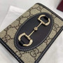 Gucci Horsebit 1955 card case wallet, 621887 in black fabric