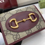 Gucci Horsebit 1955 card case wallet, 621887 in wine red leather