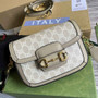 Gucci 658574 Horsebit 1955 GG mini bag Beige and white GG Supreme canvas - Default Title - View 1