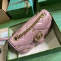 Gucci GG Marmont Small Shoulder Bag 443497 Pink Matelassé Leather