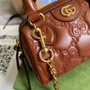 Gucci �?02251 GG Matelassé leather mini bag light brown