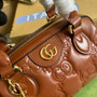 Gucci �?02251 GG Matelassé leather mini bag light brown