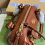 Gucci �?02251 GG Matelassé leather mini bag light brown