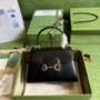 Gucci ‎703848 Horsebit 1955 top handle bag black leather - Default Title - View 1