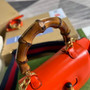 Gucci 686864 Bamboo 1947 mini top handle bag Orange Leather - Default Title - View 6
