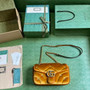 Gucci GG Marmont Small Shoulder Bag 443497 Brown Velvet