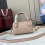 Gucci GG Emblem super mini top handle bag 815256 in light pink leather