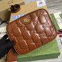 Gucci 702234 GG Matelassé leather shoulder bag Brown