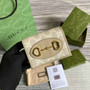 Gucci 621887 Horsebit 1955 card case wallet Beige canvas - W11cm x H17.5cm / Beige - View 1