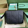 Gucci Jumbo GG medium messenger bag 760234 in black leather - Default Title - View 3