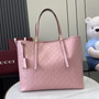 Gucci GG Emblem large tote bag 847455 in Pink GG leather