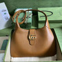 Gucci 726274 Aphrodite medium shoulder bag Tan soft leather - Default Title - View 1