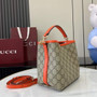 Gucci GG Emblem small bucket bag 815118 in orange fabric
