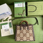 Gucci 655658 Diana jumbo GG small tote bag Brown Leather