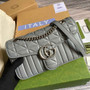Gucci 443497 GG Marmont small shoulder bag dark gray - Default Title - View 1