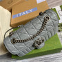 Gucci 443497 GG Marmont small shoulder bag dark gray - Default Title - View 7