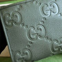 Gucci Jumbo GG pouch in black leather 739490 In Green leather - Default Title - View 5