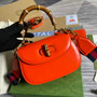 Gucci 675797 Bamboo1947 small top handle bag Orange Leather