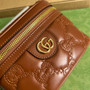 Gucci ‎723770 GG Matelassé top handle mini bag Brown leather - W16cm x H10.5cm x D5cm / Brown - View 5
