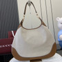 Gucci B large shoulder bag, 815924 in natural canvas brown leather