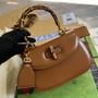 Gucci 675797 Bamboo1947 small top handle bag Brown Leather - Default Title - View 1