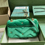 Gucci GG Marmont Small Shoulder Bag 443497 Green Velvet - Default Title - View 2