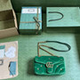 Gucci GG Marmont Small Shoulder Bag 443497 Green Velvet - Default Title - View 3