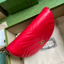 Gucci 746431 GG Marmont matelassé chain mini bag in Red leather
