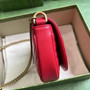 Gucci 746431 GG Marmont matelassé chain mini bag in Red leather