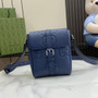 Gucci Jumbo GG small messenger bag 760235 in blue leather