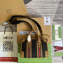 Gucci 715772 Small canvas top handle bag Brown leather - W27cm x H18cm x D14cm / Brown - View 3