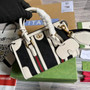 Gucci ‎Mini canvas top handle bag 715771 White leather