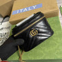 Gucci ‎�?99515 GG Marmont mini top handle bag Black leather