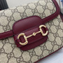 Gucci Horsebit 1955 Soft mini shoulder bag 815205 in wine red gg
