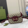Gucci Horsebit 1955 Soft mini shoulder bag 815205 in wine red gg