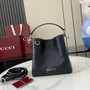 Gucci GG Emblem small bucket bag 815118 in black leather