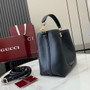 Gucci GG Emblem small bucket bag 815118 in black leather