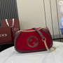 Gucci Blondie small shoulder bag in red suede 815715