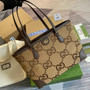 Gucci ‎631685 Ophidia jumbo GG medium tote Camel GG leather - Default Title - View 1