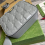 Gucci 702234 GG Matelassé leather shoulder bag Gray - Default Title - View 6