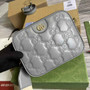 Gucci 702234 GG Matelassé leather shoulder bag Gray