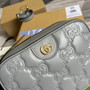 Gucci 702234 GG Matelassé leather shoulder bag Gray - Default Title - View 5