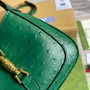 Gucci 637091 Jackie 1961 mini shoulder bag ostrich leather Green