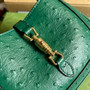 Gucci 637091 Jackie 1961 mini shoulder bag ostrich leather Green - Default Title - View 6