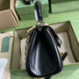 Gucci �?03848 Horsebit 1955 top handle bag Black gg leather