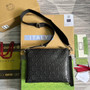 Gucci 696009 GG embossed medium messenger bag black - Default Title - View 8