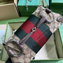 Gucci Horsebit Chain small shoulder bag �?64339 Beige Original GG canvas