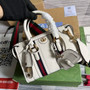 Gucci 715771 Mini canvas top handle bag White leather - W22cm x H15cm x D11cm / White leather - View 1